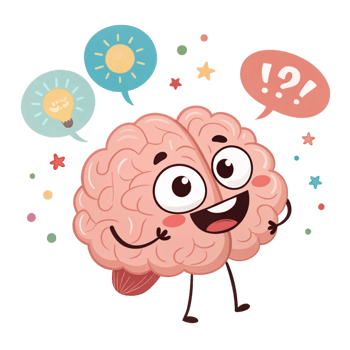 Happy Brain Illustration on Transparent Background png