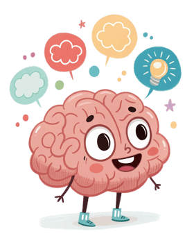 Smiling Brain Drawing for Joy and Thinking png