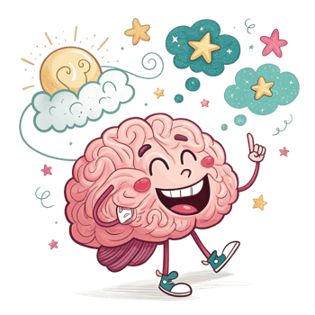 Cute Brain Character Symbolizing Knowledge and Fun png