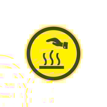 illustration of a warning of temperature or hot surfaces do not touch. vector
