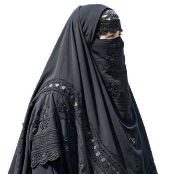 Portrait of woman wearing hijab isolated on transparent background png