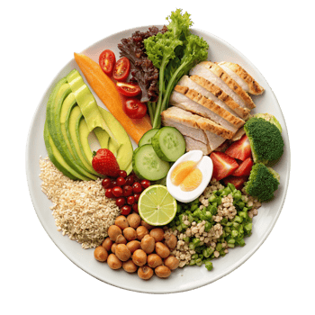 Balanced diet plate png
