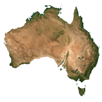 Australia on transparent background isolated png