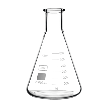 Laboratory Erlenmeyer Flask with Clear Liquid Bubbles Scientific Experiment Chemical Research Glassware Science Equipment Chemistry Lab png