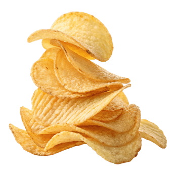 Crispy potato chips isolated png