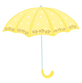 Cute Umbrella for summer and rainy season yellow tones vector