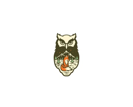 owls and foxes of the sky's cosmic imagination vector