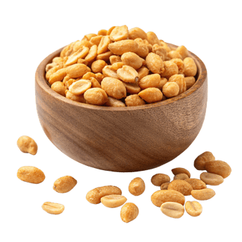 Roasted peanuts isolated on transparent background png