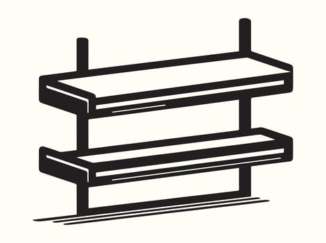 Horizontal Shelf Silhouette in Black vector