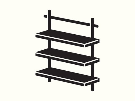 Hanging Shelf Silhouette in Black vector