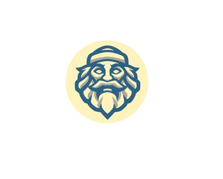 Fisherman oldman head logo mascot vector