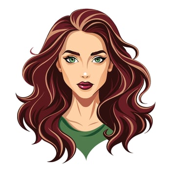 illustration of a beautiful woman with long hair vector