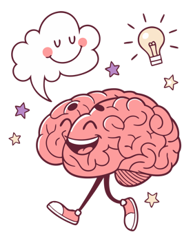 Smiling Brain Cartoon for Education and Joy Themes png