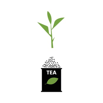 Black tea leaves icon vector