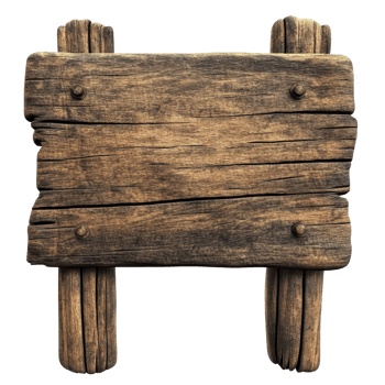 Rustic wooden sign with weathered texture resting on a transparent background, perfect for decoration or signage projects, old wooden sign isolated on transparent background png