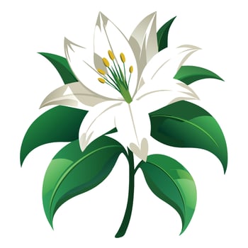 Passion Lily with Pink Petals and Green Leaves in a Garden Setting vector