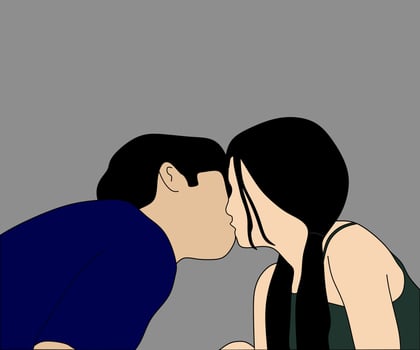 Romantic Couple Kissing vector