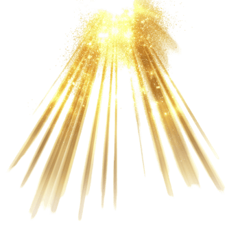 Golden light rays illuminate a bright background creating a radiant and ethereal atmosphere of warmth and positivity, Glowing Golden Light Rays Effect on transparent background png