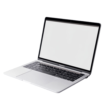 Modern laptop with a blank screen isolated on a clean transparent background for design and creative use, Laptop with empty space isolated on transparent background png