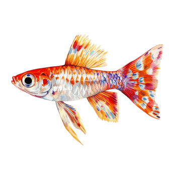 Colorful molly fish swimming gracefully on a transparent background with vibrant fins and scales, Molly fish isolated on transparent background png