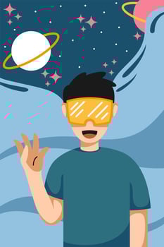 Digital entertainment virtual reality illustration vector