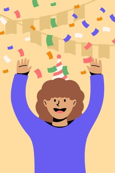 Birthday greeting festive colorful illustration vector