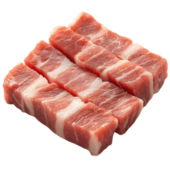 Delicious Cubes of Cured Pork High-Quality Meat, Ready to Cook png