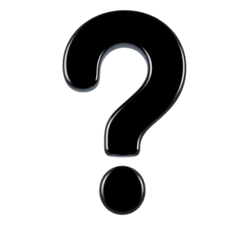 3d black question mark symbol. png