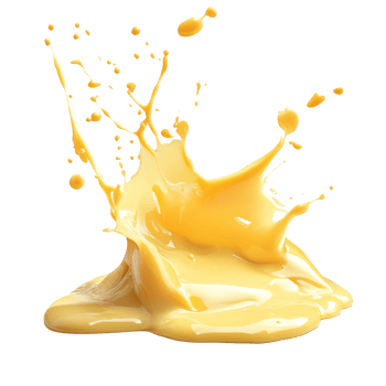Melted cheese splashing against a transparent background, showcasing its rich texture and flow in a dynamic display, Splashing Melted Liquid Cheese On transparent background png