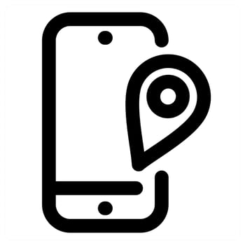 Mobile Location and phone in black color vector