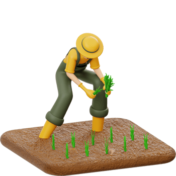 3d little man with a watering can png
