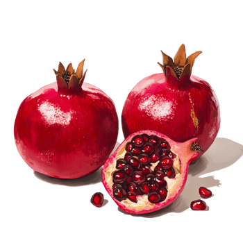 Fresh pomegranates on a transparent background, showcasing ripe fruit and vibrant seeds in natural light, pomegranates on transparent background png