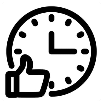 Like Time and clock in black color vector