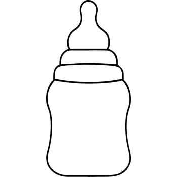 Baby bottle coloring pages vector