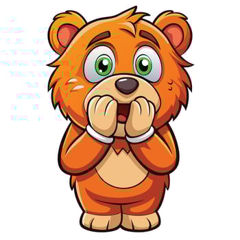 a cartoon bear with a shocked expression vector