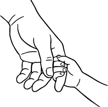 Fathers Day Hand in Hand Outline Minimalist Love Design vector