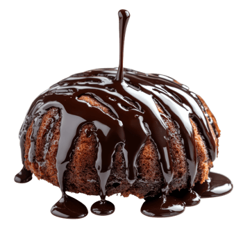 Deliciously isolated turtle cake topped with rich chocolate syrup for dessert lovers, Isolated turtle cake with chocolate syrup png
