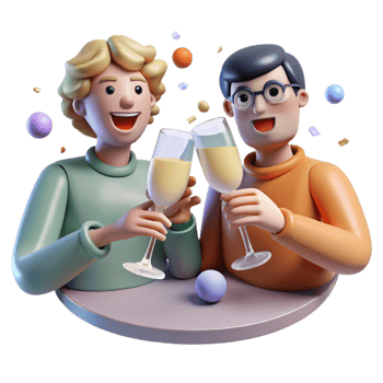 beautiful artistic Friends Toasting Champagne Glasses Celebration Cutout high resolution png