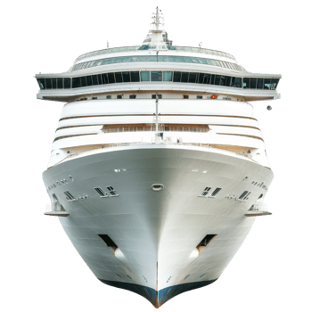 A large cruise ship stands out against a pristine transparent background showcasing its impressive design and structure, cruise ship isolated transparent background png