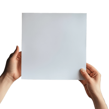 A person holding a blank sheet of transparent paper against a plain transparent background during daylight hours, Hand holding transparent empty paper on transparent backgroundfile png