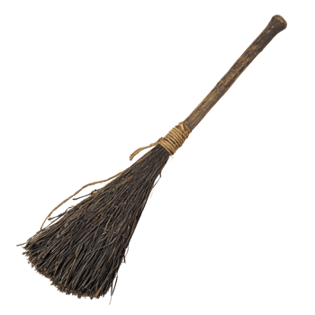 A realistic witch broom crafted from natural materials on a clean transparent background, Realisitc Witch broom on transparent background png
