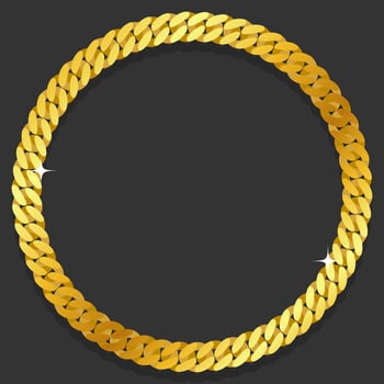 Miami Cuban Links Gold Chain Round vector