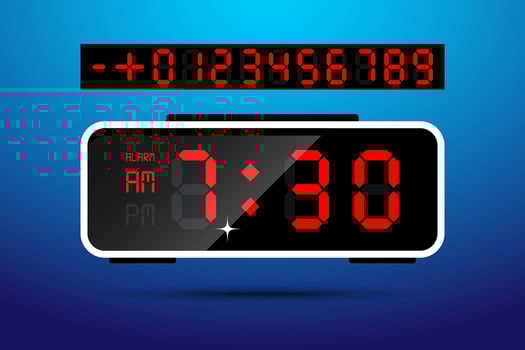 Digital clock Digital digits vector