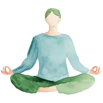 A man sitting in a lotus position with his hands crossed png