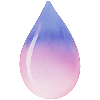 A water drop with a pink and blue color png