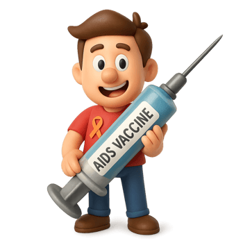 Cartoon Character with Vaccine Syringe Promoting Health Awareness png