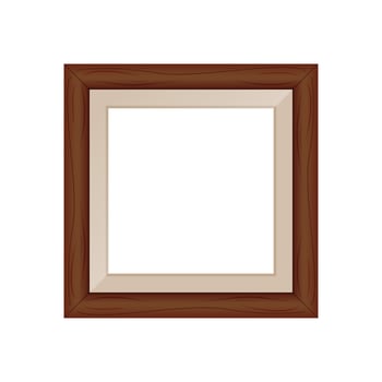 framework brown wooden blank for picture, image of square frames brown color square isolated on white background, blank vintage frame image cute, empty frames picture chic luxury on white vector