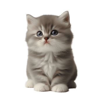 A gray kitten sitting png