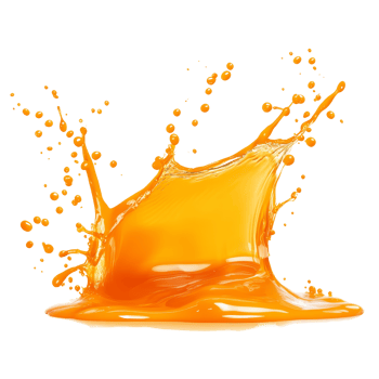 Captivating splash of orange liquid creates dynamic patterns against a clean transparent background, Orange Liquid Splash On transparent background png