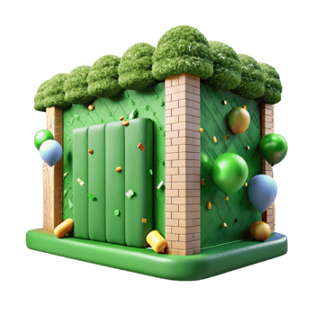 beautiful artistic Green Wall Facade Isolated detailed png